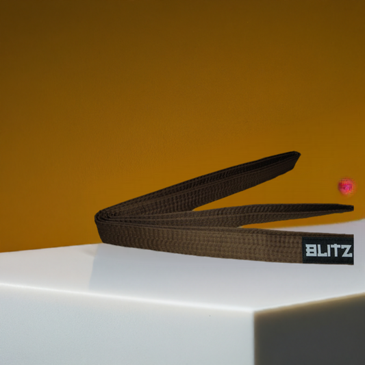 BLITZ Plain Coloured Lightweight Belt. Brown.  Enhance your martial arts training with the BLITZ Plain Coloured Lightweight Belt.    320cm.