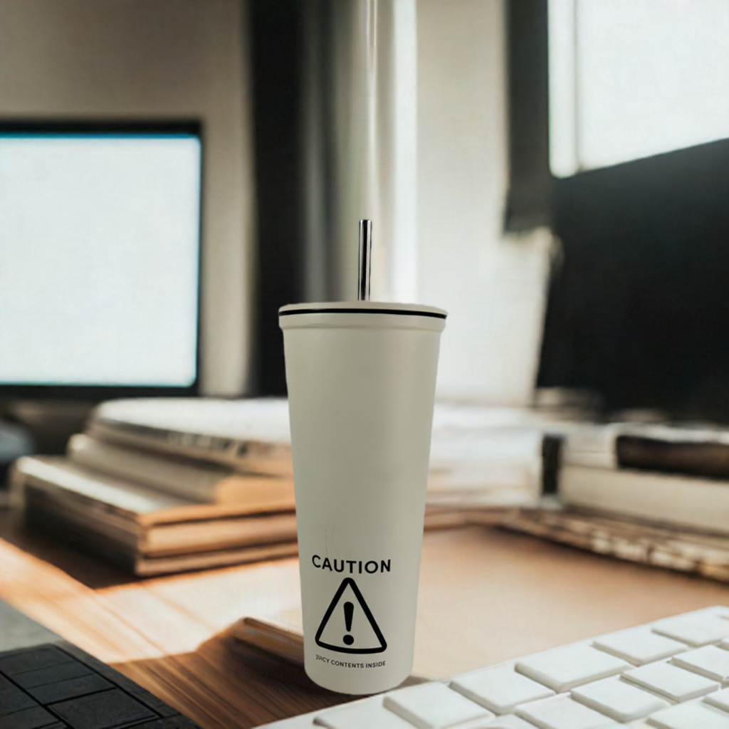 CAUTION Metal Smoothie Cup. 650ml.  Elevate your drinkware collection with our Simple Modern Insulated Tumbler with Straw and Lid.