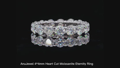 Heart Moissanite Diamond Wedding Band Ring.